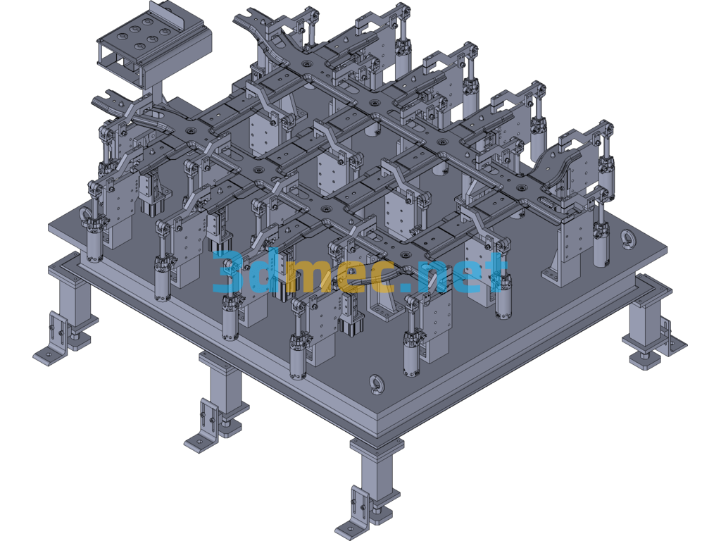 Welding Fixture For Automotive Reinforcement Plate Exported 3D Model Free Download