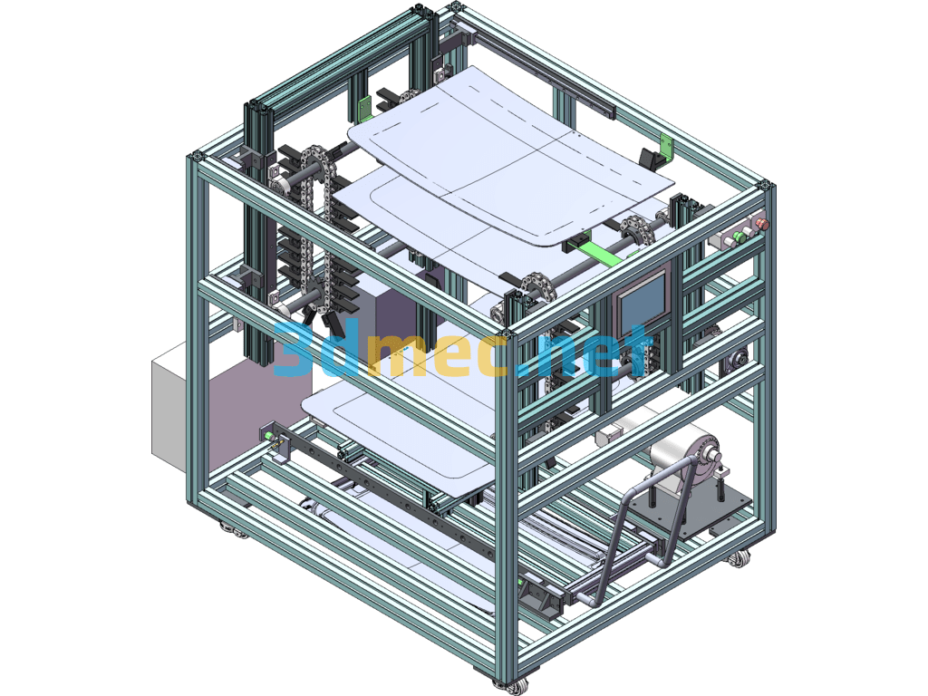 3D Model + BOM + Design Specification For Automotive Glass Delay Shelf Equipment SolidWorks 3D Model Free Download