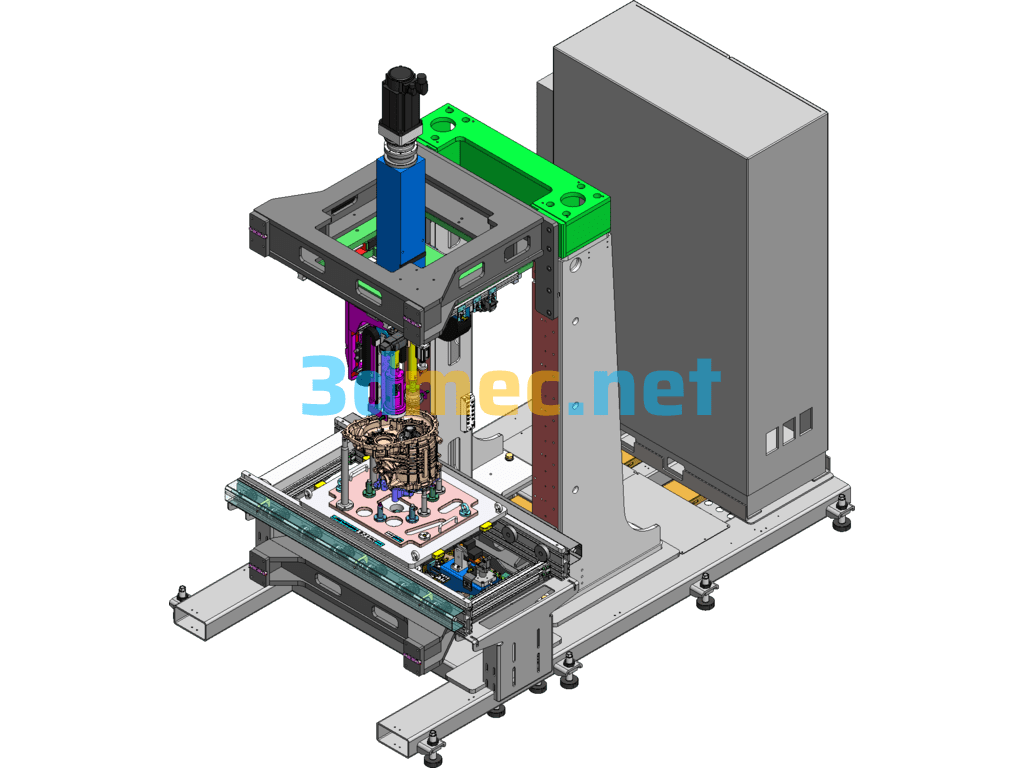 Drawing Of Press-Fit Production Line For Automotive Motor Housing (Automotive Industry) Production Facilities SolidWorks 3D Model Free Download