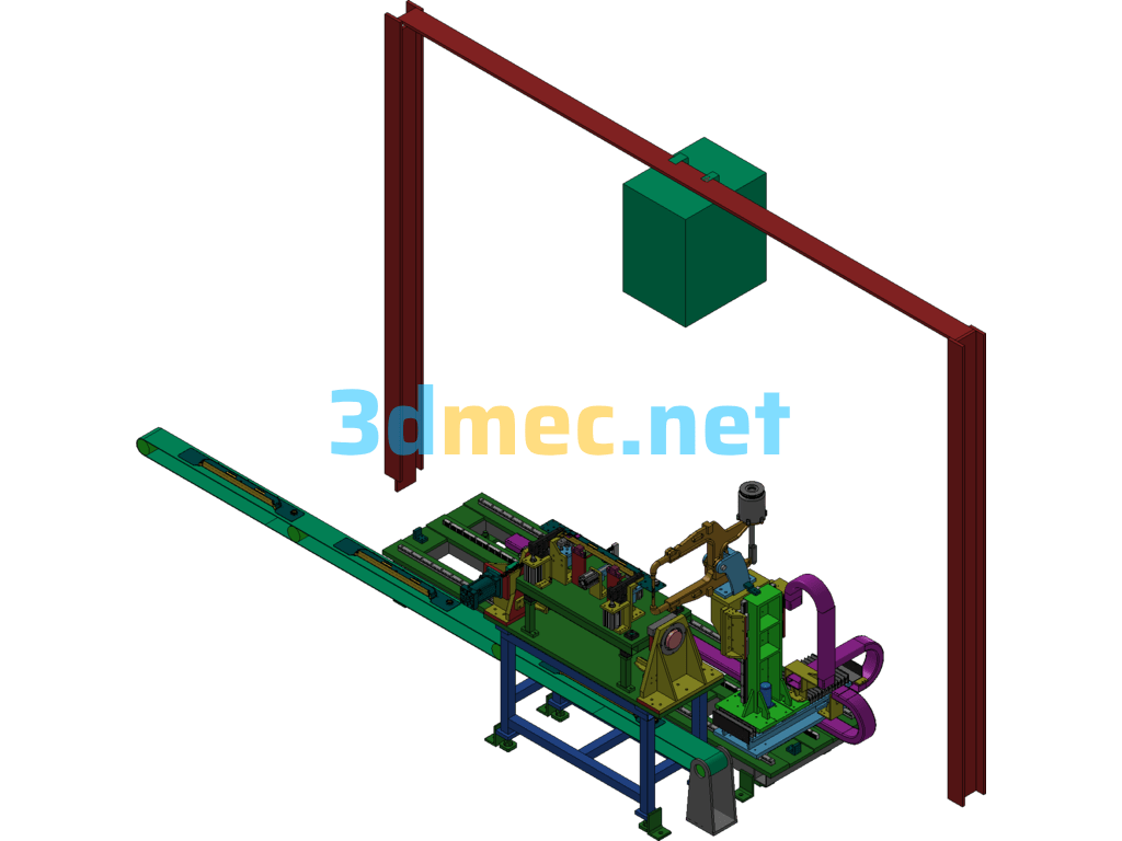 Automotive Industry-Automatic Resistance Welding Machine For Automotive Beams UG(NX) 3D Model Free Download