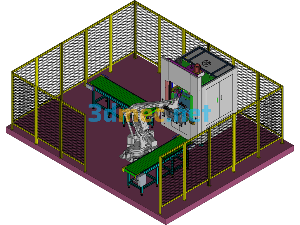 Design Of Welding Workstation For Plastic Parts Of Automobile Door Panels Exported 3D Model Free Download