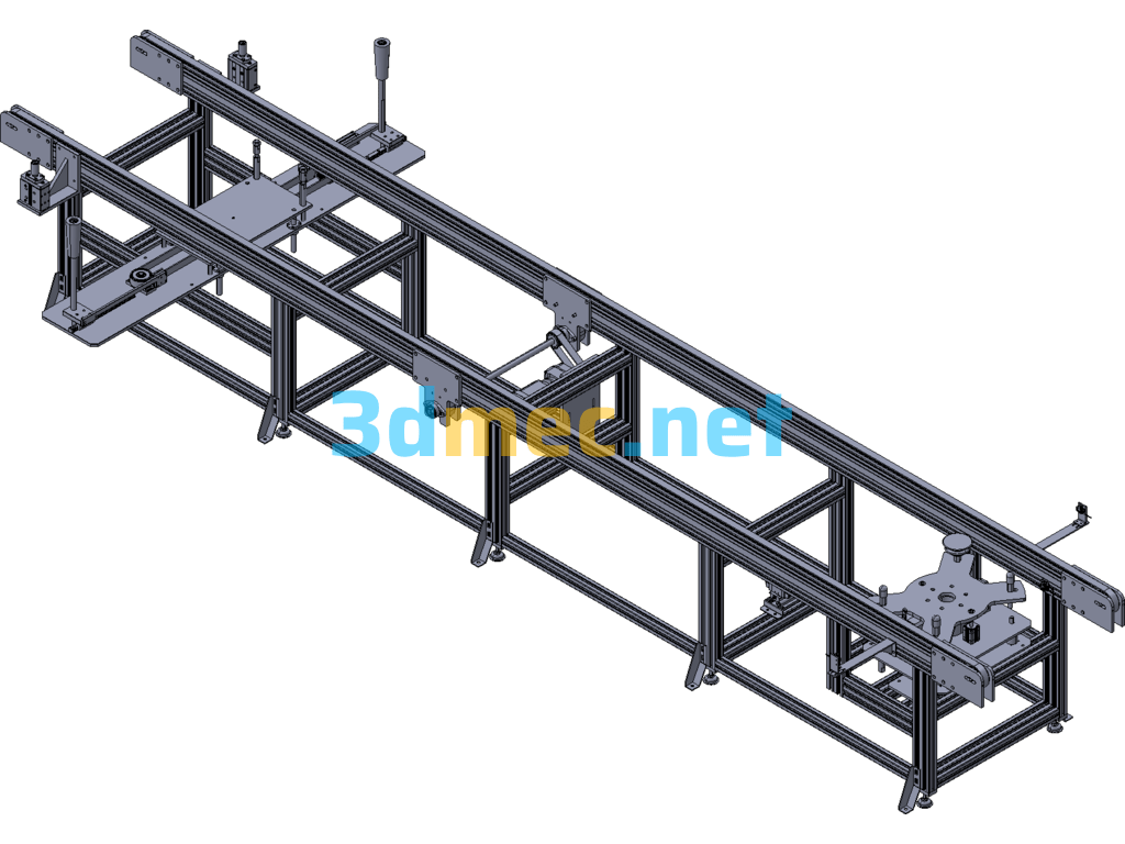 Automotive Windshield Conveyor Line + Centering Mechanism Exported 3D Model Free Download
