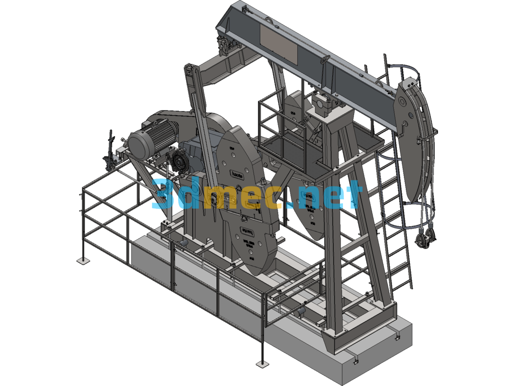 Oil Field Pumping Machine SolidWorks 3D Model Free Download