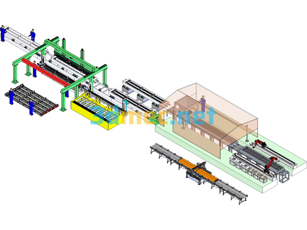 Automated Production Line For Concrete Sleepers SolidWorks 3D Model Free Download