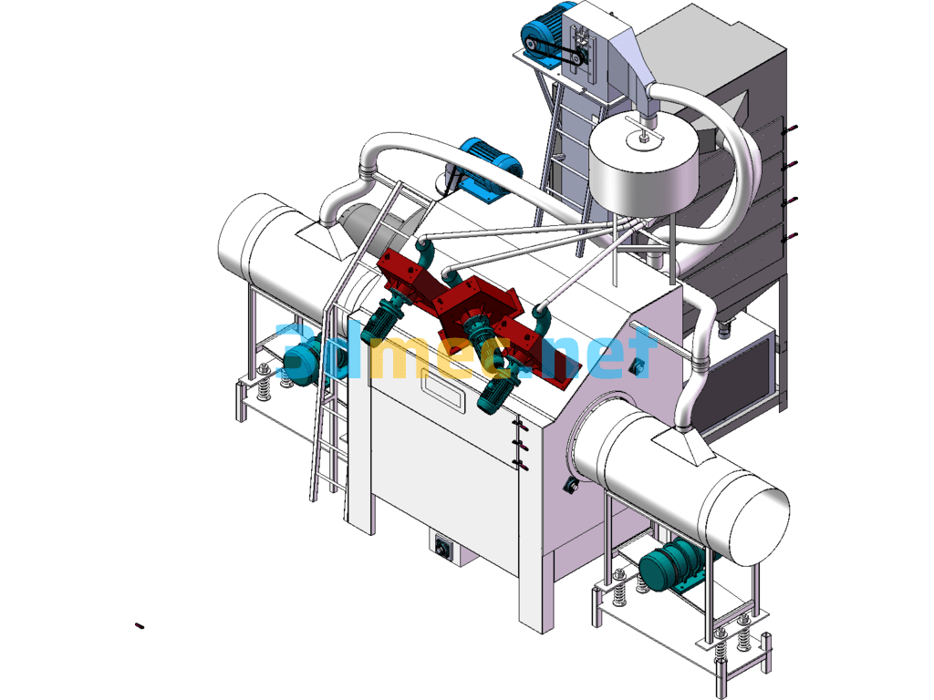 Drum Throughfeed Machine SolidWorks 3D Model Free Download