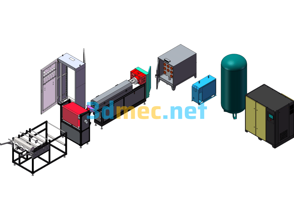 Meltblown Machine/Meltblown Fabric Production Equipment Full Set Of 3d+Engineering Drawing+BOM+Electrical SolidWorks 3D Model Free Download
