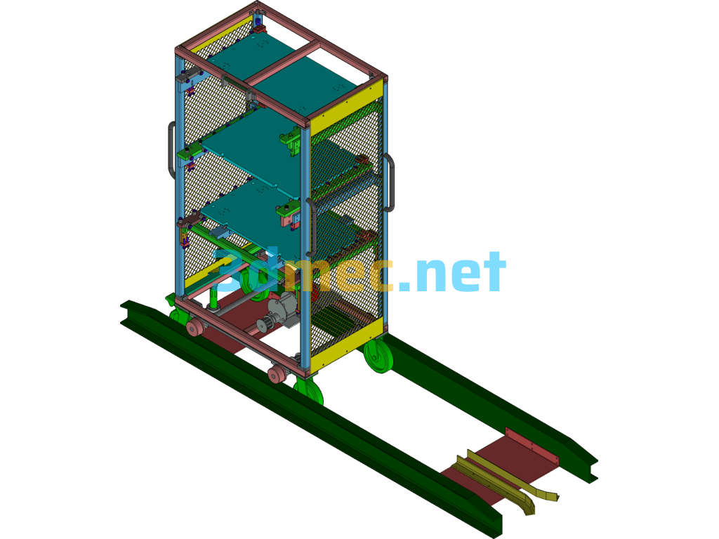 Intelligent Trolley Design For Material Lifting And Conveying Exported 3D Model Free Download