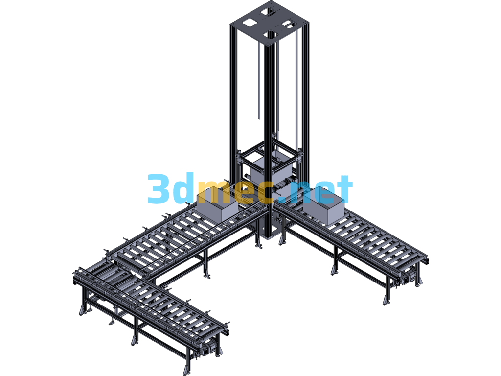 Logistics Storage Elevator + Jacking And Transplanting Mechanism Exported 3D Model Free Download