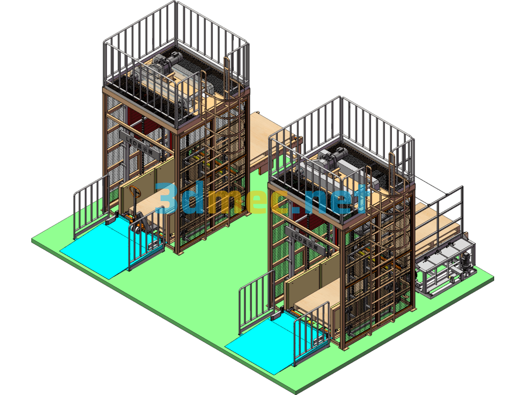 Logistics Double Pallet Lifter SolidWorks 3D Model Free Download