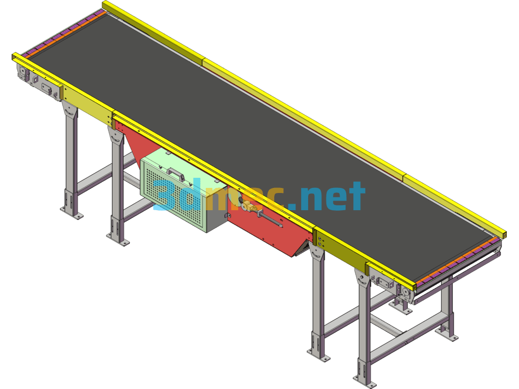 Logistics Conveyor Belt SolidWorks 3D Model Free Download