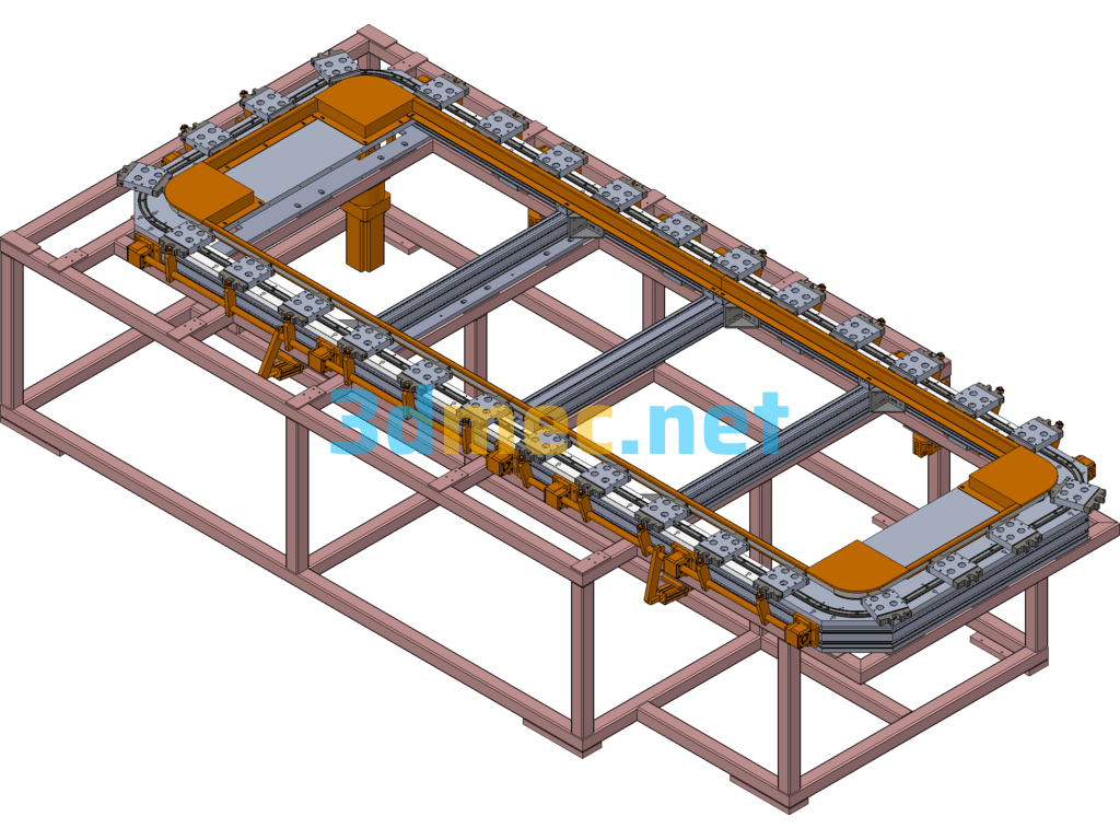 Ring Guide Assembled Conveyor SolidWorks 3D Model Free Download