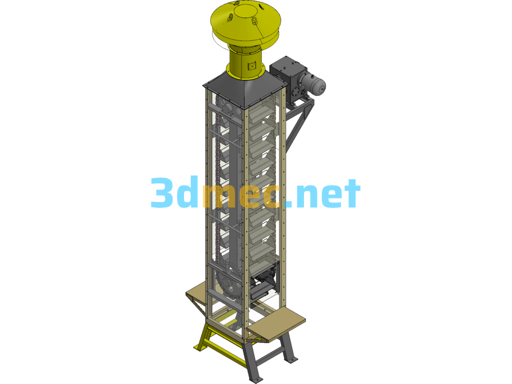 Vertical Continuous Lifting Hoist With Chain Exported 3D Model Free Download