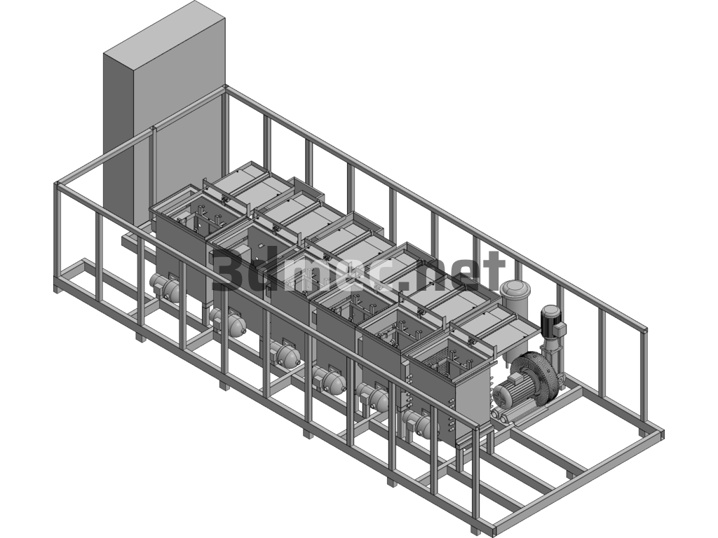 Design Of Automated Cleaning Equipment For Glass Products Exported 3D Model Free Download