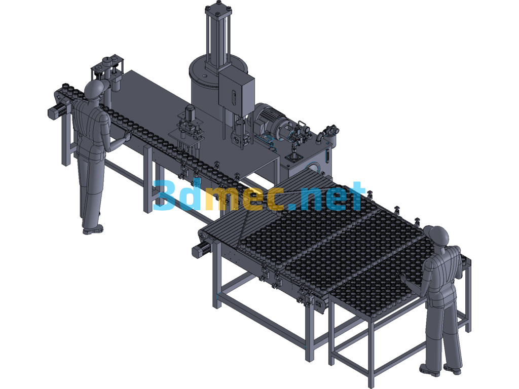 Bottle Filling And Capping Production Line Exported 3D Model Free Download