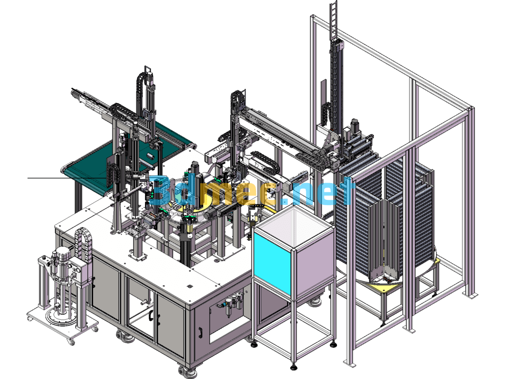 Electric Actuator Shell Automatic Assembly Machine SolidWorks 3D Model Free Download