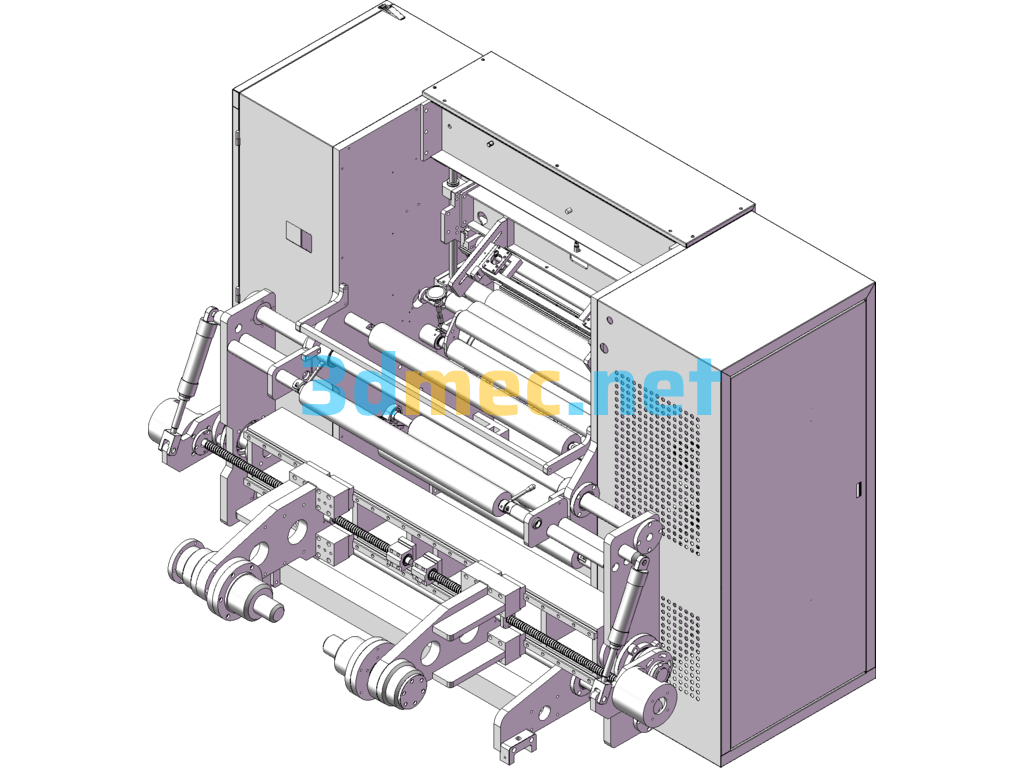 Electrically Controlled Slitting Machine SolidWorks 3D Model Free Download