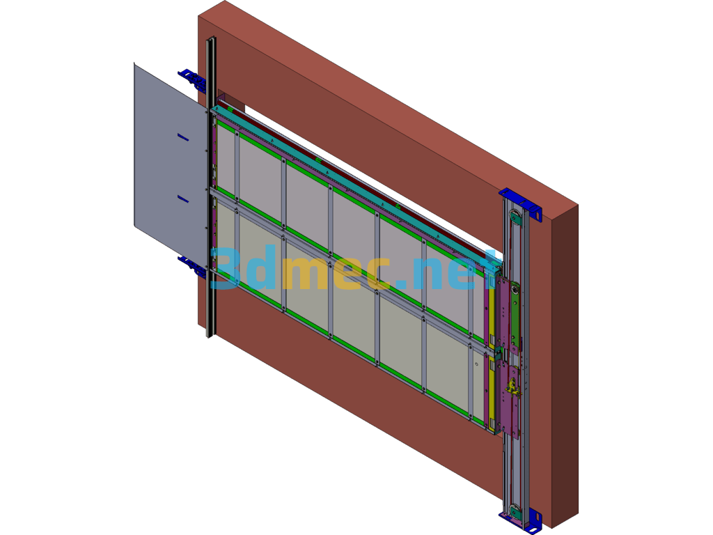Detailed Structure Of Elevator Fire Door Exported 3D Model Free Download