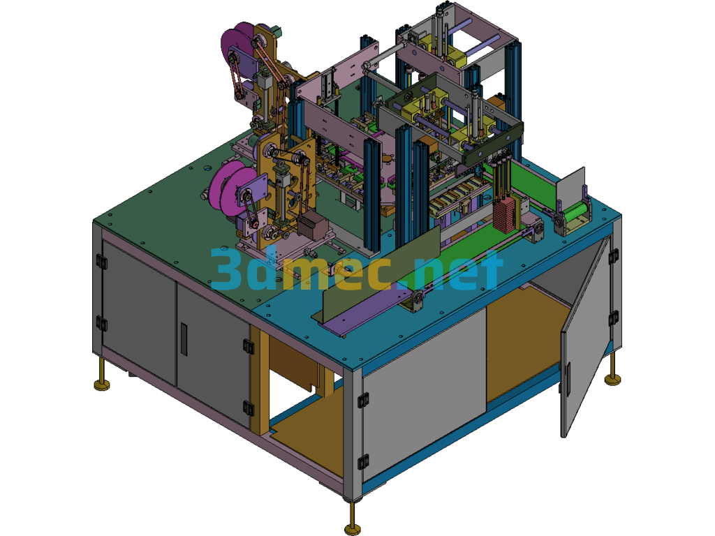Battery Automatic Gluing Equipment Exported 3D Model Free Download