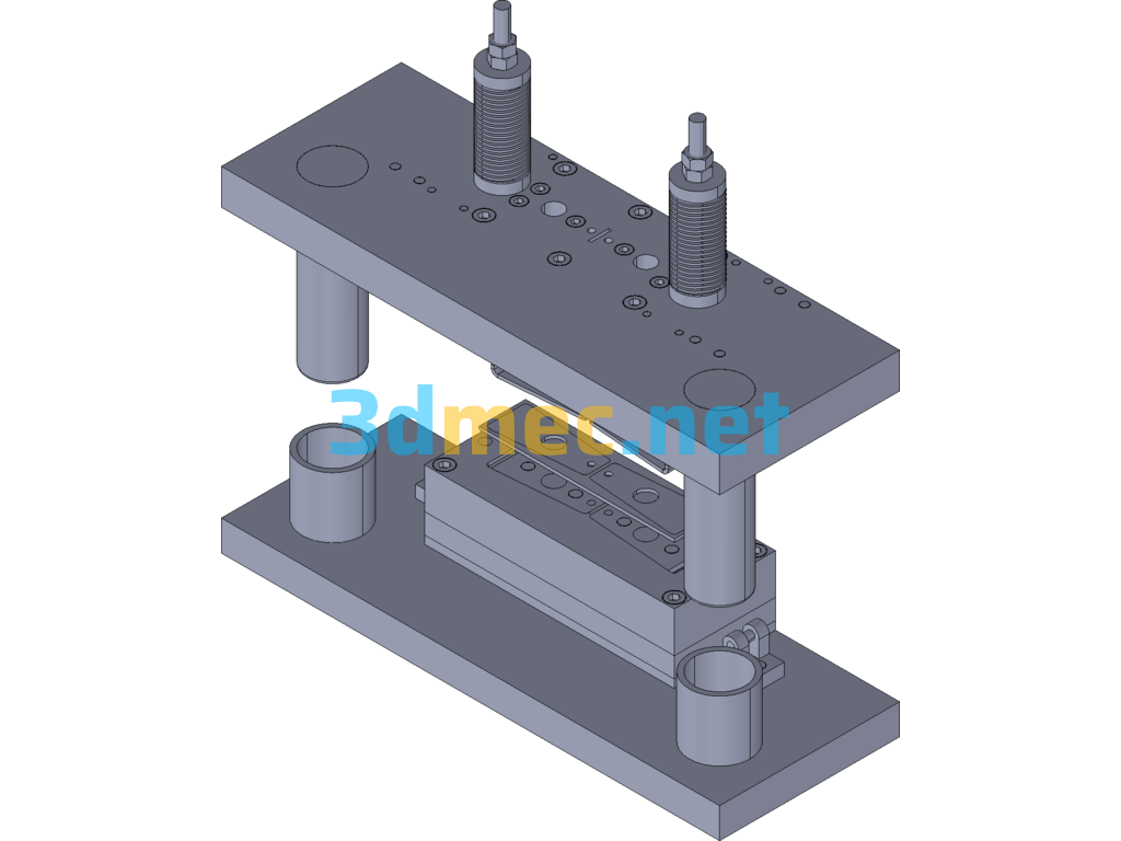 Cover Plate One Die Two Pieces Drop Punching Cut Off Bending Composite Mold Exported 3D Model Free Download