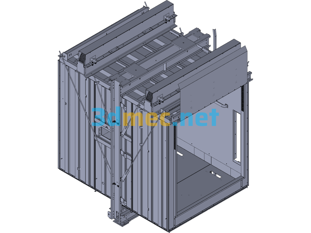 Straight Elevator Car Frame Exported 3D Model Free Download