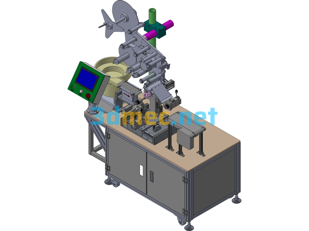 Rectangular Tube Labeling Machine Exported 3D Model Free Download
