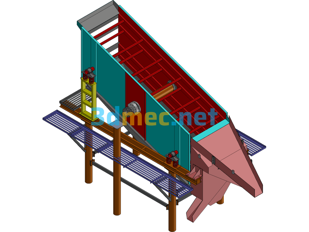 Sand And Gravel Screening Vibrating Screen Exported 3D Model Free Download
