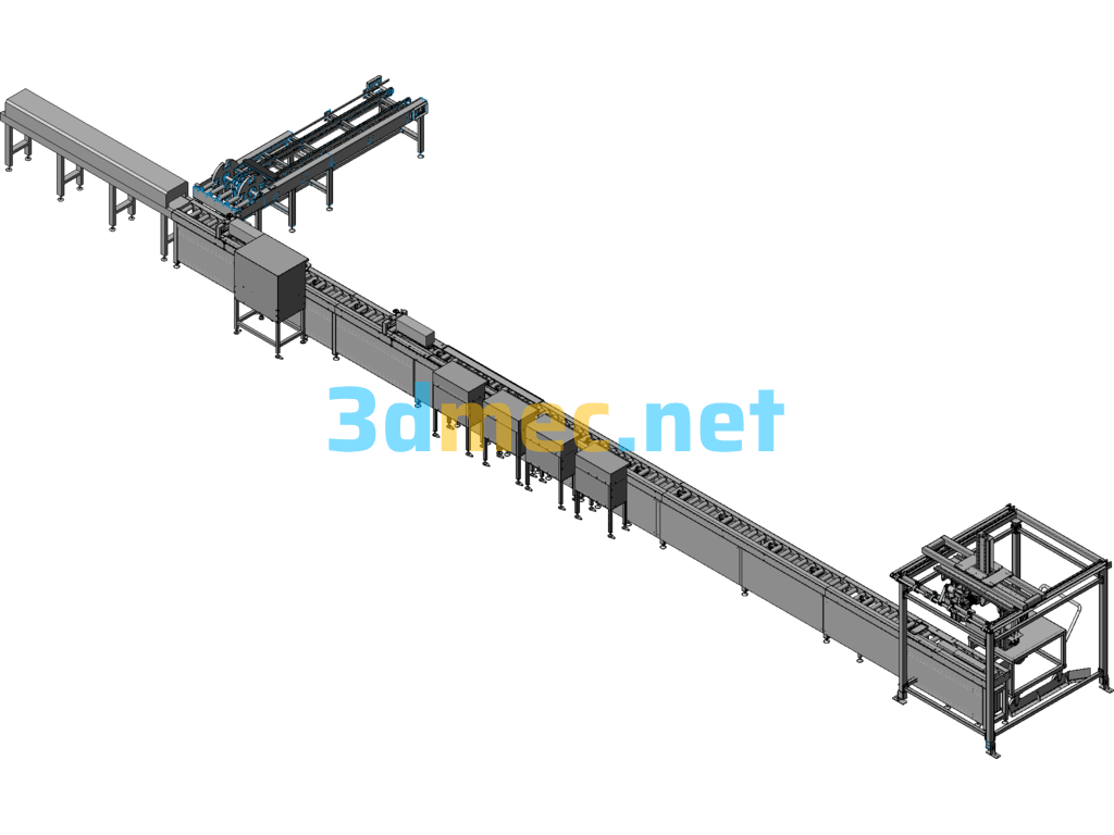 Silicon Crystal Rods Automatic Reverse Feeding Line Sticky Rods Line Exported 3D Model Free Download