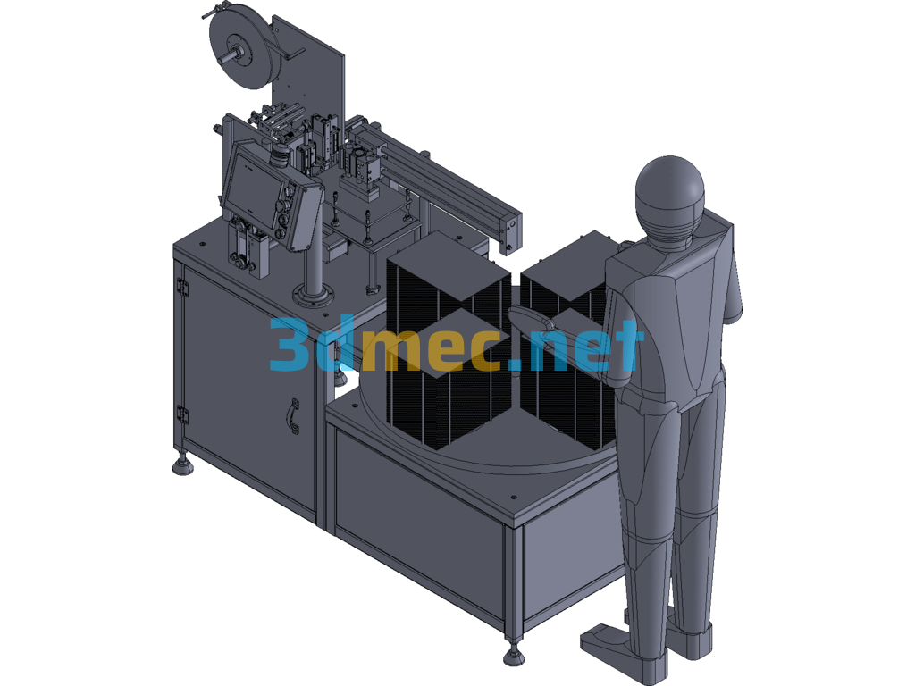 Silicone Mat Automatic Round Roll And Paste Tape Equipment Exported 3D Model Free Download