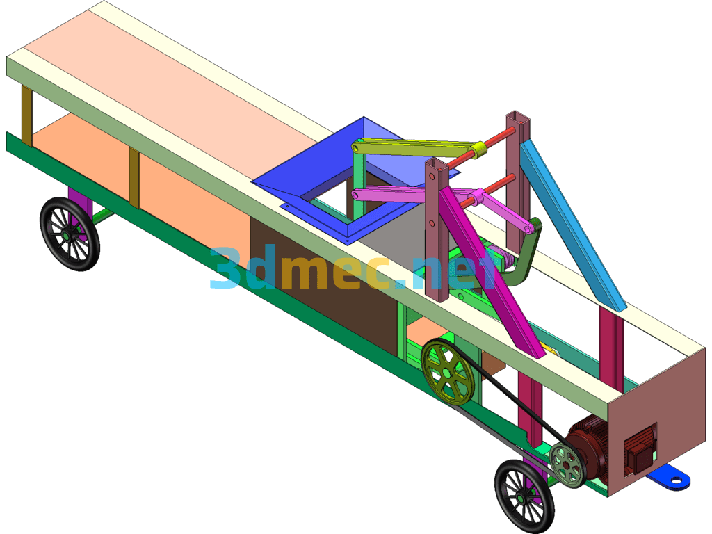 Straw Compression Baler (Includes Simulation Animation) SolidWorks 3D Model Free Download