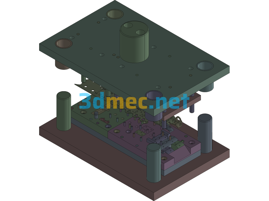 Air Conditioner Housing Connection Mounting Earring Progressive Mold Exported 3D Model Free Download