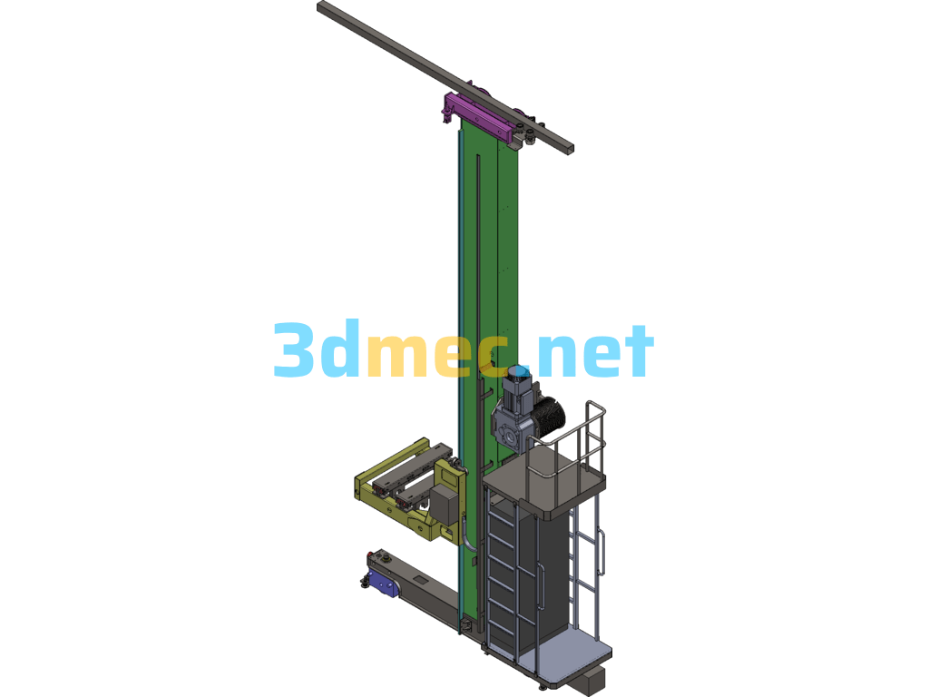 Stacker For Three-Dimensional Warehouses SolidWorks 3D Model Free Download