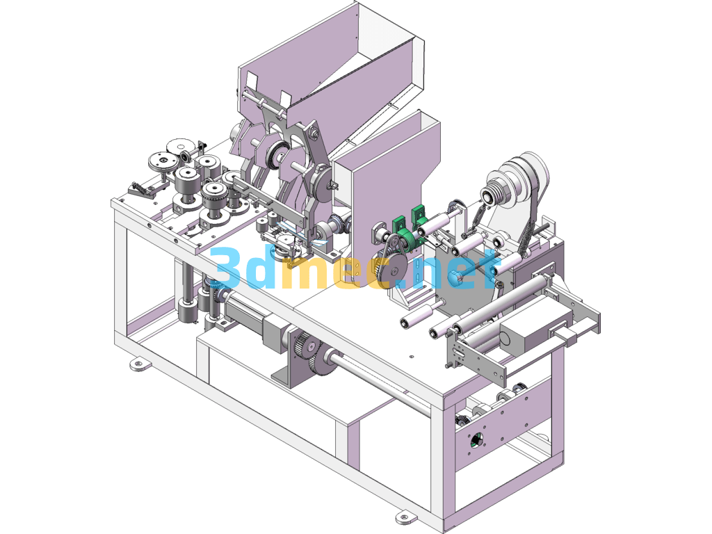 Bamboo Chopsticks Automatic Packaging Machine (Automatic Bamboo Stick Sealing And Wrapping Machine) SolidWorks 3D Model Free Download