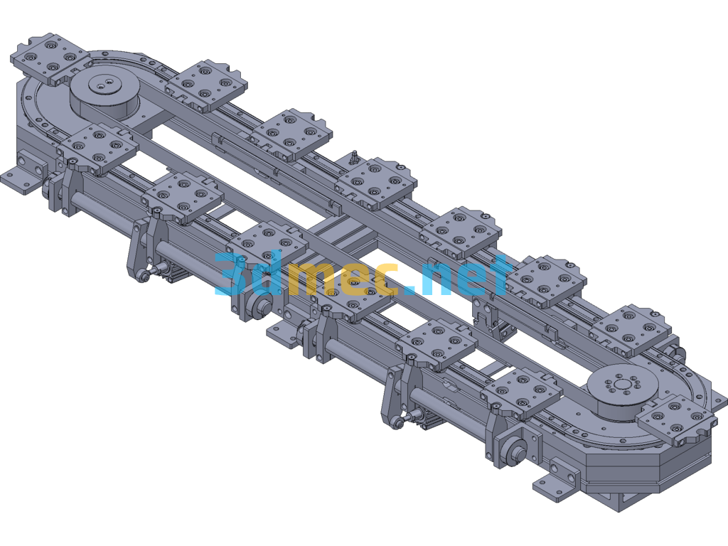 Precision Ring Guide Rail Conveyor Line Exported 3D Model Free Download
