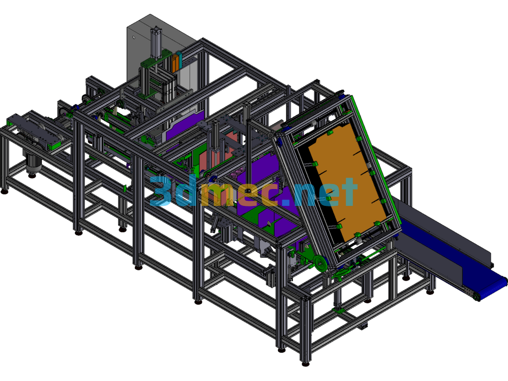 Cardboard Packaging Machine (Automatic Cardboard Opening, Forming, Bending And Sealing) Exported 3D Model Free Download