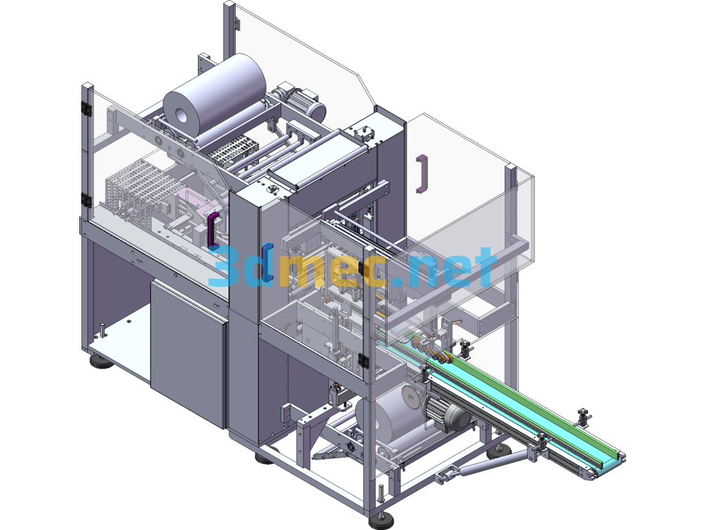 Carton Box Six-Side Laminating Machine Laminating Machine SolidWorks 3D Model Free Download