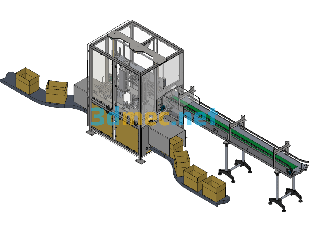 Carton Loading Automatic Packaging Machine Inventor 3D Model Free Download
