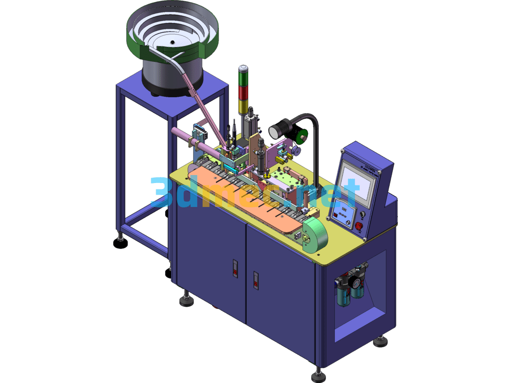 Automated Micro Data Cable Soldering Machine SolidWorks 3D Model Free Download