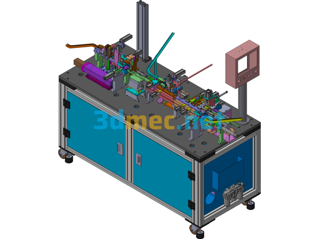 Automated Fiber Optic Head Assembly Machine (Produced) Creo(ProE) 3D Model Free Download