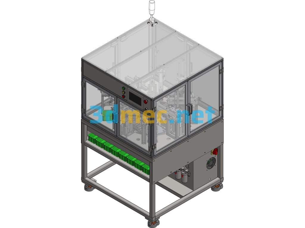 Automated Washing Labeling Machine SolidWorks 3D Model Free Download