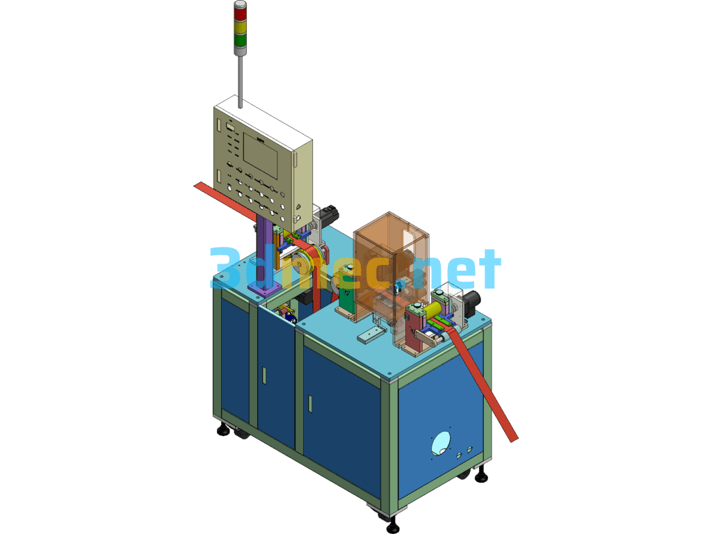 Automated Electronic Component Raw Material Precision Cutting Machine SolidWorks 3D Model Free Download