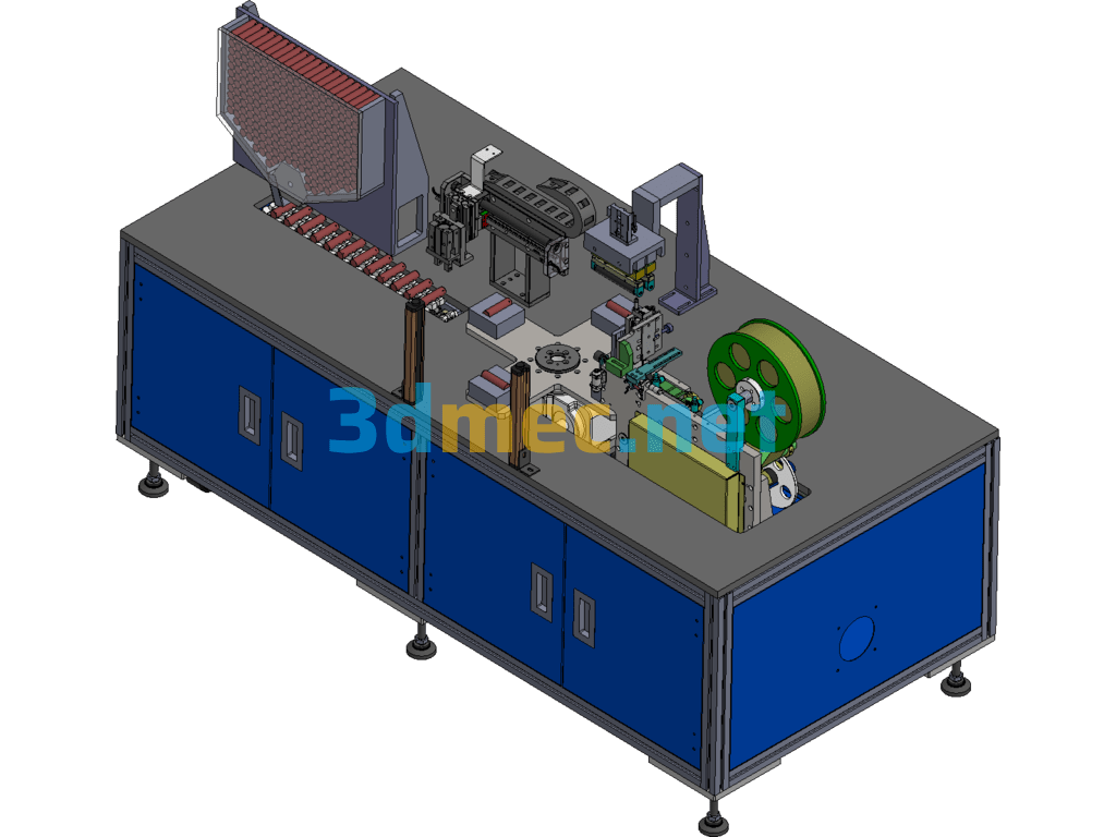 Automated Battery Arc Labeling Machine Model SolidWorks 3D Model Free Download