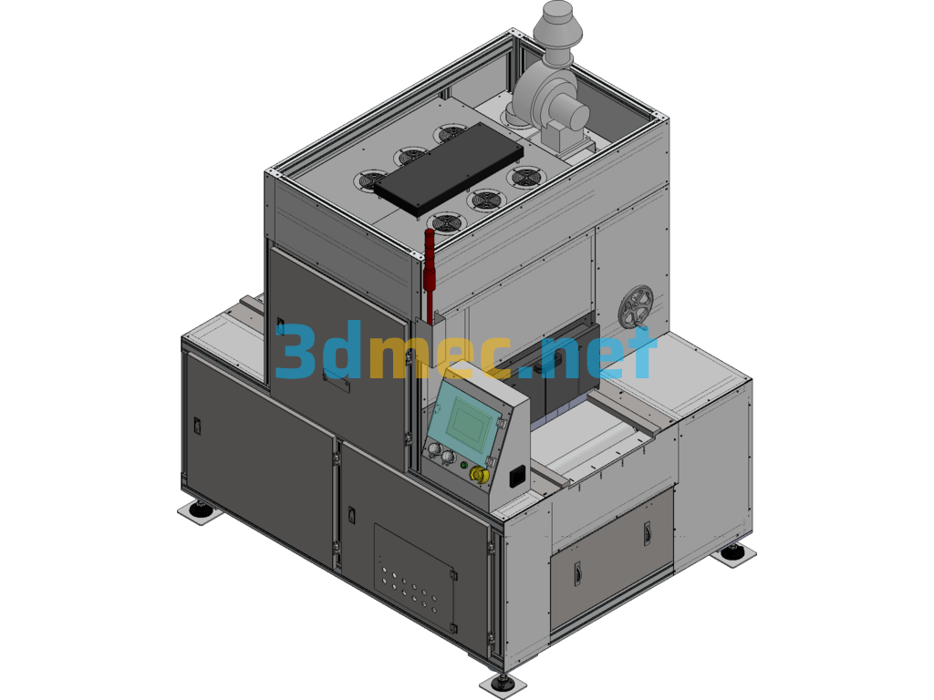 Automated Circuit Board UV Curing Machine SolidWorks 3D Model Free Download