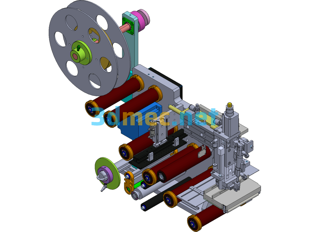 Automated Labeling Machine Roll Feed Toggle Machine SolidWorks 3D Model Free Download
