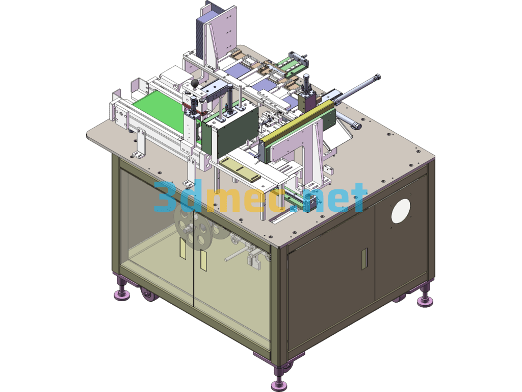 Automatic Lithium Battery Packaging Machine SolidWorks 3D Model Free Download