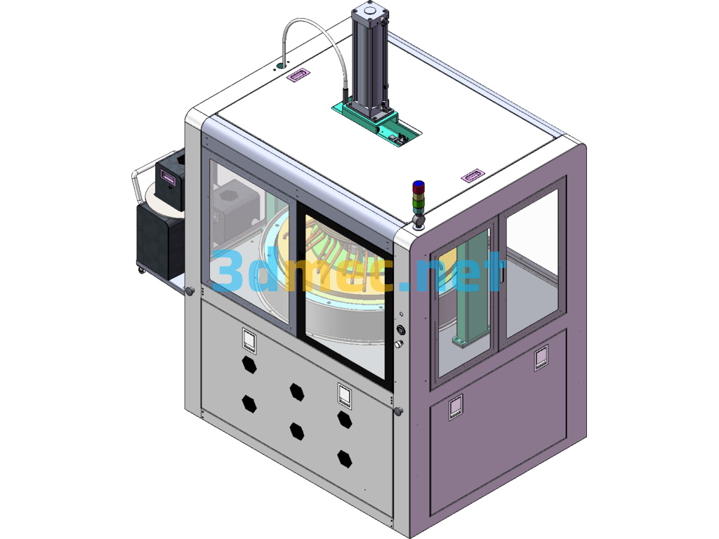 Automated High Precision Glass Polishing Machine(3D+2D+CAD Engineering Drawing+BOM List Detail) SolidWorks 3D Model Free Download