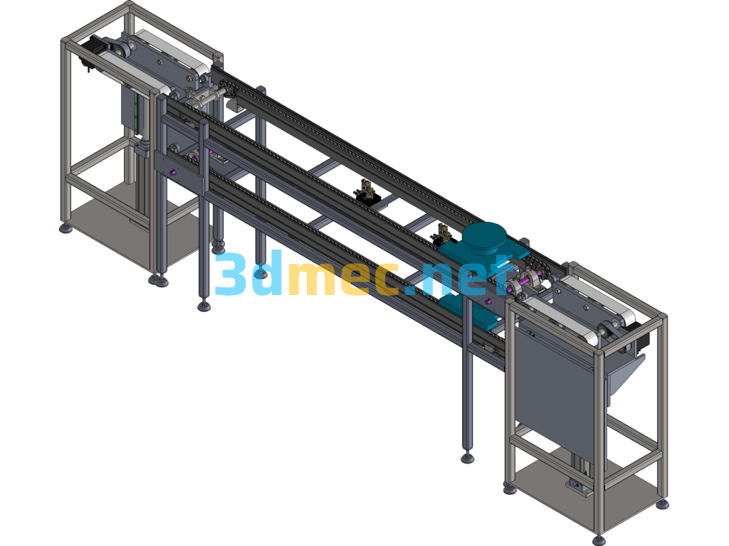 Automatic Lifting And Doubling Speed Chain Conveyor SolidWorks 3D Model Free Download
