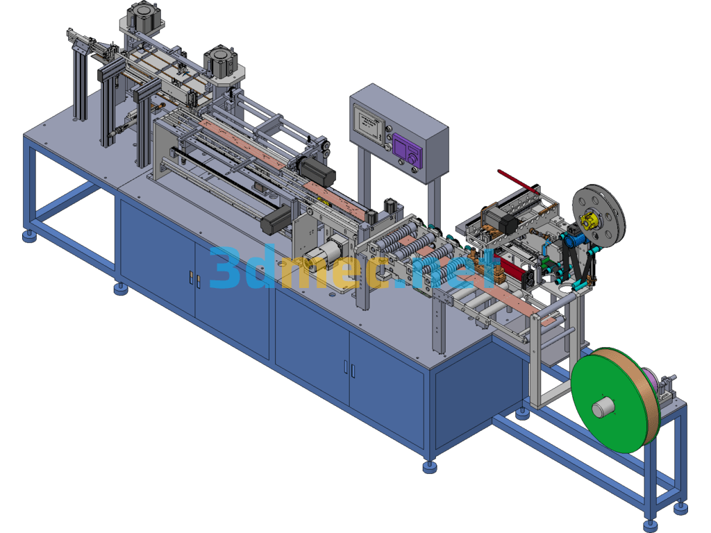 Automatic Flat Roll Paper Tube Machine Exported 3D Model Free Download