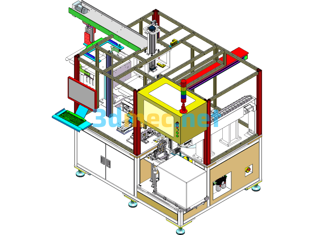 Automatic Folding Box Labeling Machine (Produced Equipment) SolidWorks 3D Model Free Download
