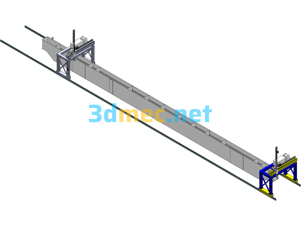 Traveling Crane Beam Welding Machine SolidWorks 3D Model Free Download