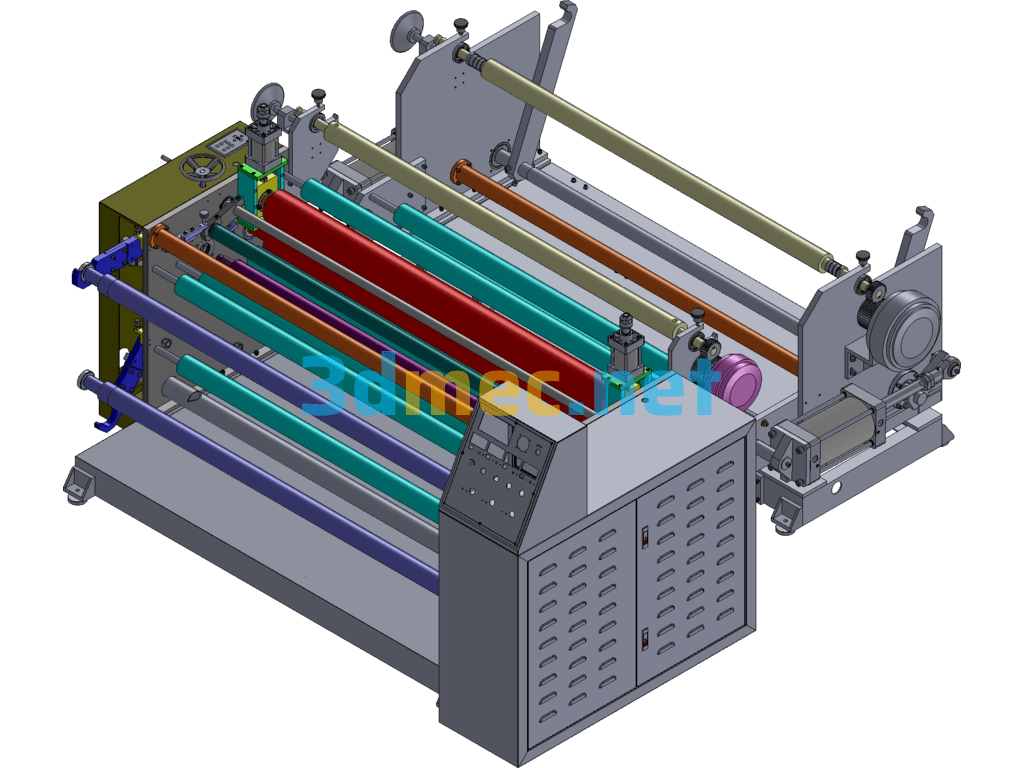 Laminating And Slitting Machine SolidWorks 3D Model Free Download